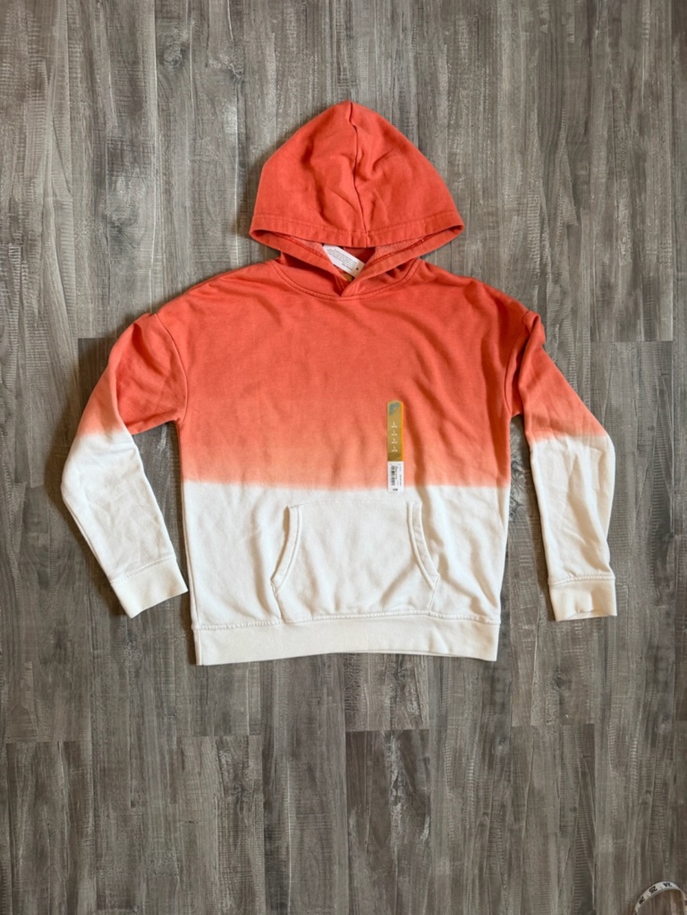 Youth Coral-to-White Dip-Dye Hoodie